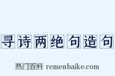寻诗两绝句造句是什么意思的图片